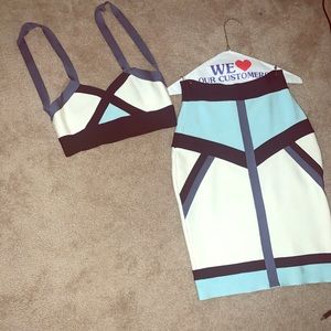 Two piece bandage dress